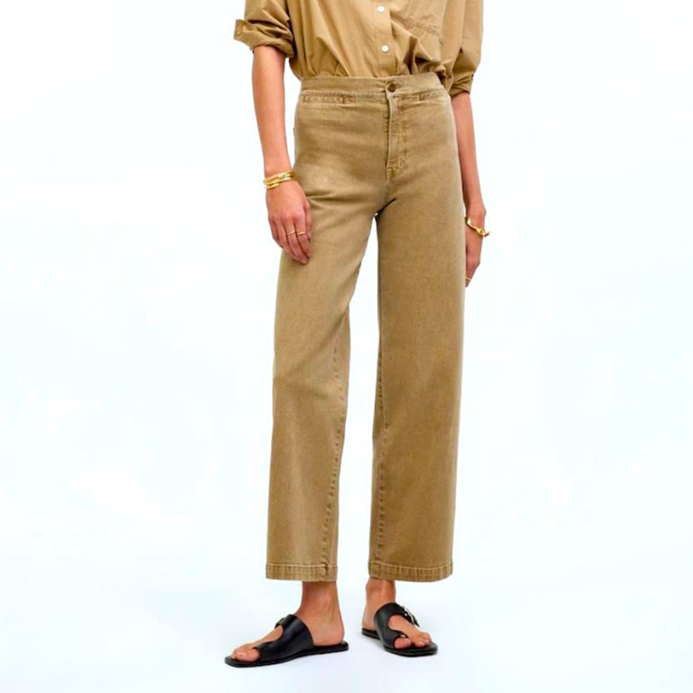 PAIGE Camel Wide Leg Cropped Pants Size 27